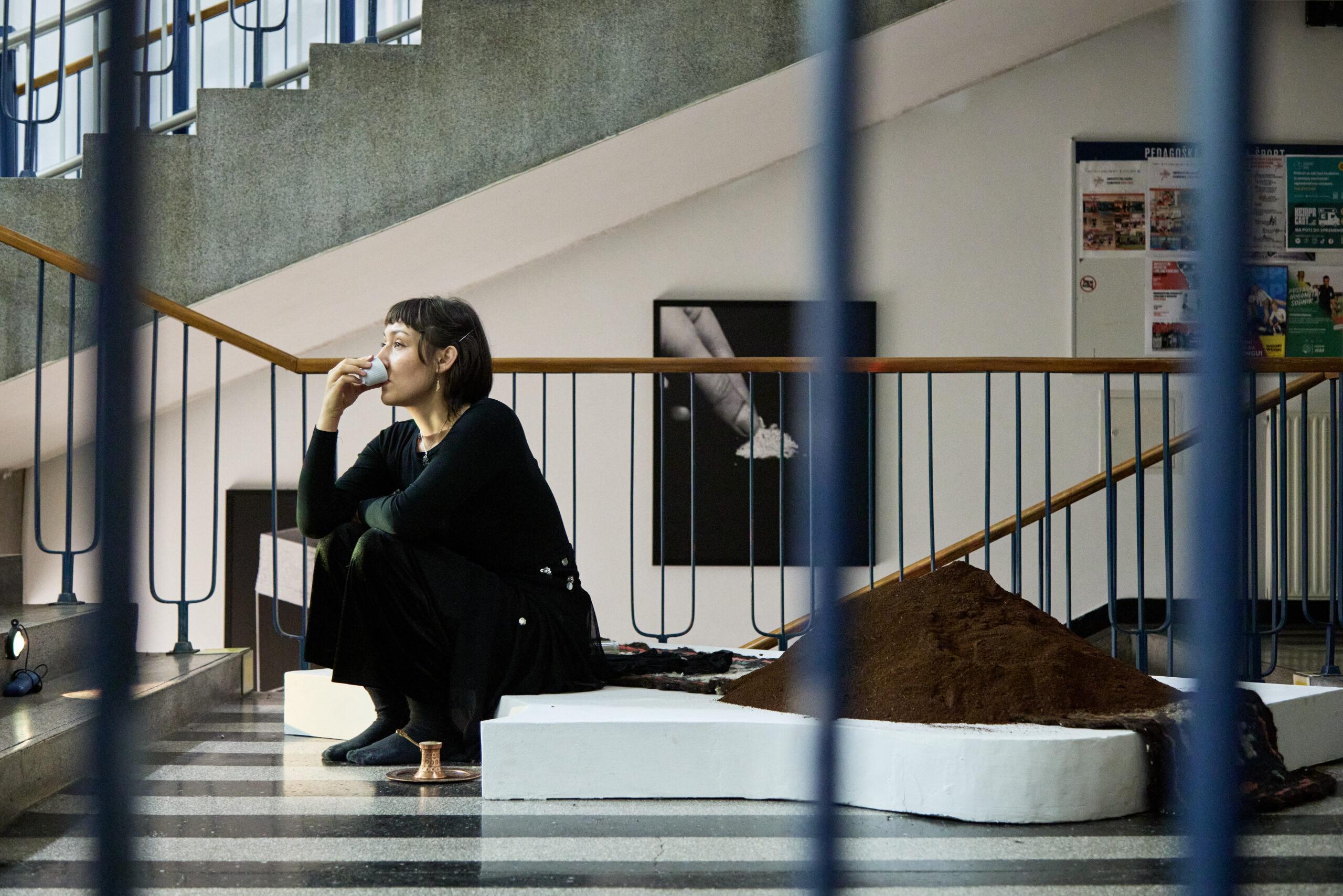 Razstavljeno delo v avli Filozofske fakultete (foto: Žiga Gorišek)